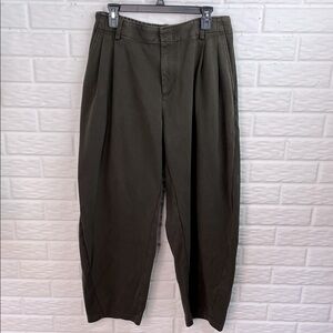QUICK SKETCH BARREL PANTS 100% COTTON BROWN KNIT TROUSER MENS LG